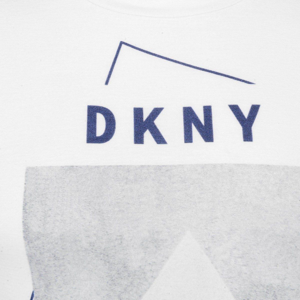 White Arrow Brand Logo - DKNY Girls White Arrow Print Jersey Top