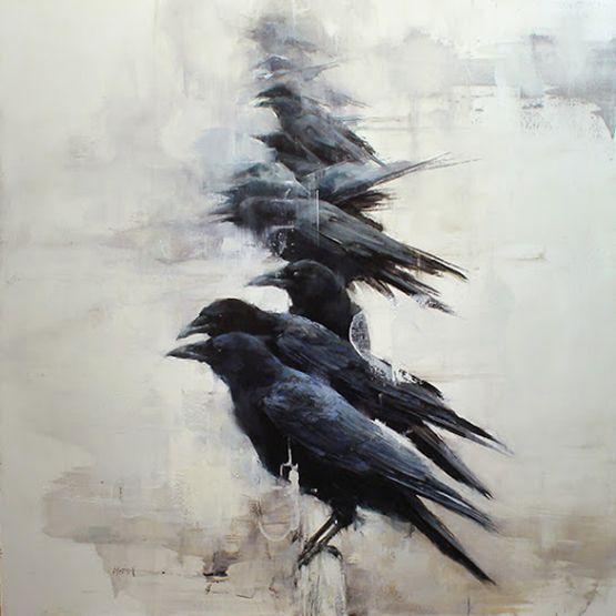 Cuervos Bird Logo - Lindsey Kustusch - Cuervos y ciudades ~ Enkaustikos | Art ...