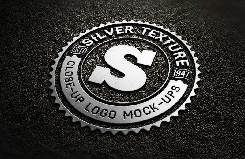 Silver Logo - Silver Close Up Free Logo MockUp