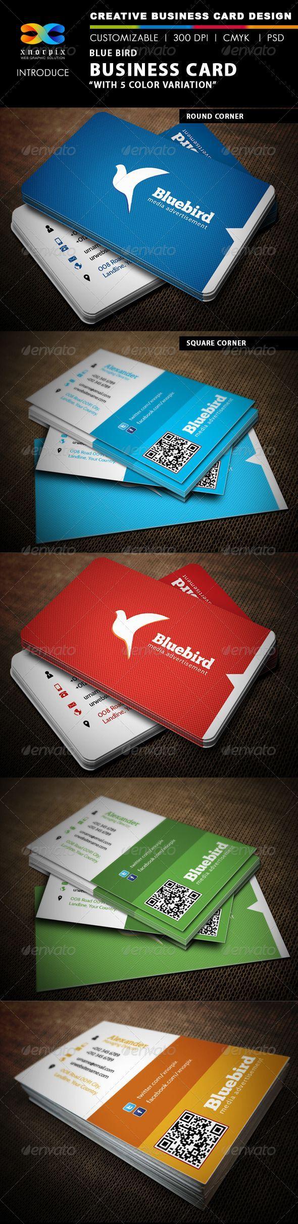 Red and Blue Bird Business Logo - Blue Bird Business Card | Business cards, Corporate business and ...