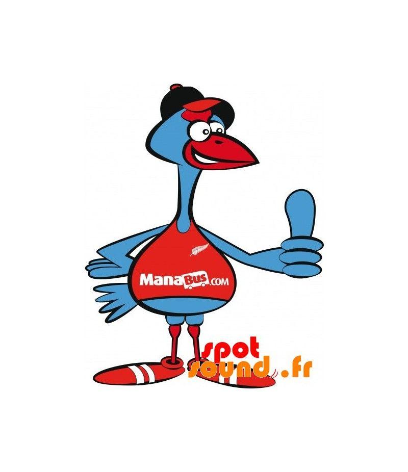 Red and Blue Bird Business Logo - Purchase Mascot Bluebird In Sportswear. Stork Mascot in Mascottes ...