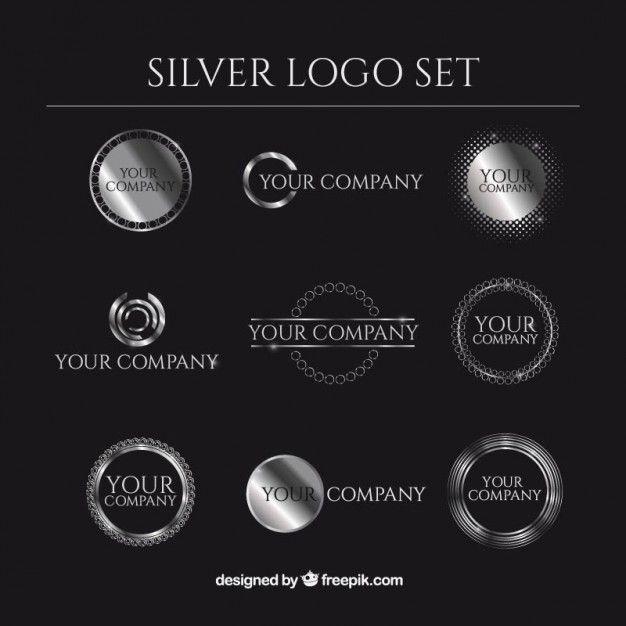 Black and Silver Logo - Silver logo set Vector | Premium Download