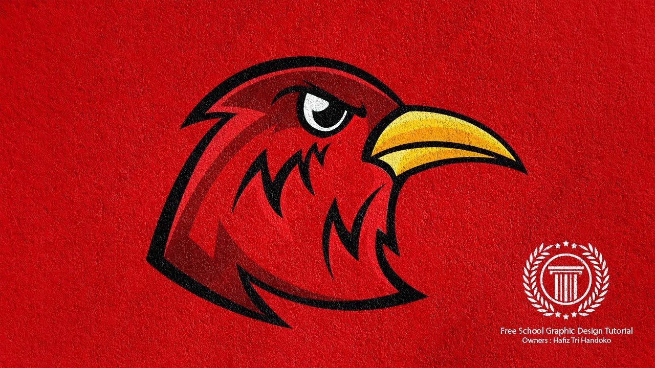 Red Bird Team Logo - Eagle E-Sports Logo Tutorial / Adobe Illustrator / Sport Team Logo ...