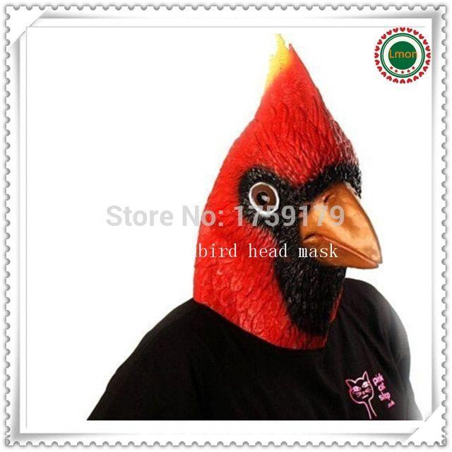 Red Bird Head Logo - Hotsale Cardinal Bird Head Mask Creepy Animal Halloween Costume