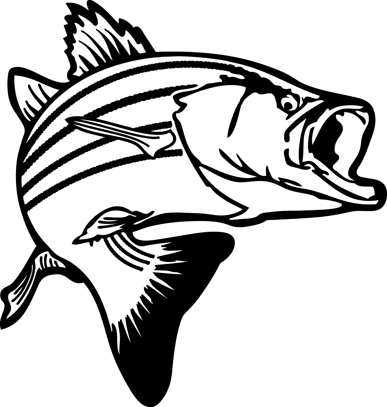 Black and White Bass Logo - Free Bass Clipart, Download Free