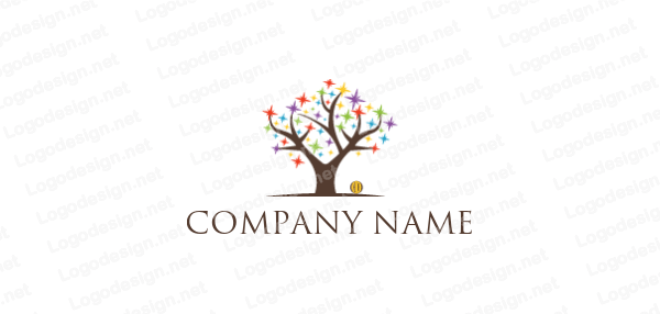 Star Ball Logo - tree with sparkling star leaves and ball | Logo Template by ...