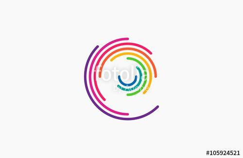 Colorful Round Logo - Spiral design logo. Round logo design. Creative logo. Web logo ...