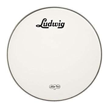 Black and White Bass Logo - Ludwig LW4222V Vintage Logo 22-Inch White Bass Drum Resonant Head ...
