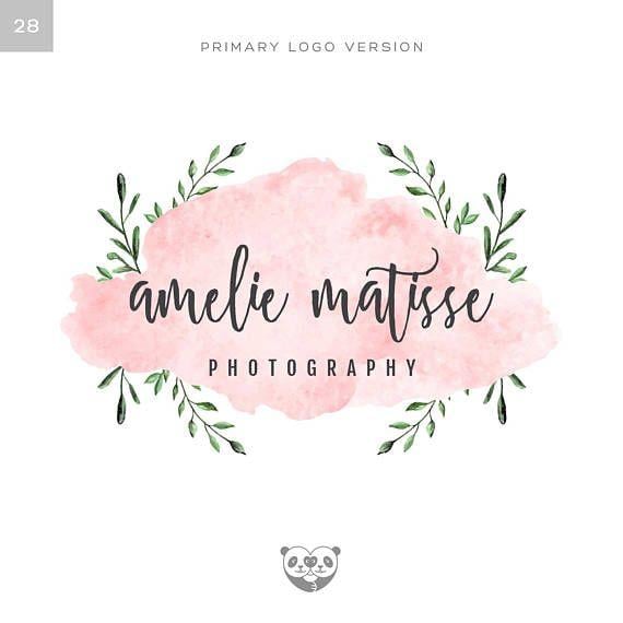 Watercolor Leaf Logo - Watercolor Logo, Watercolor Leaves Logo, Photography Logo, Floral ...