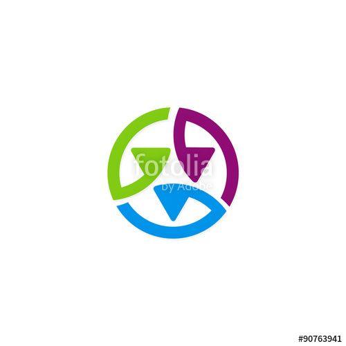 Colorful Round Logo - circle arrow colorful round vector logo