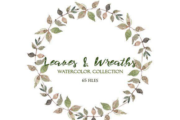 Watercolor Leaf Logo - Leaves and Wreaths Watercolor Set Illustrations Creative Market