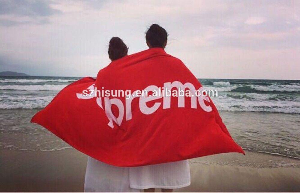 Supreme Beach Logo - 100% Cotton High Quality Promotional Custom Printed Beach Towel With ...