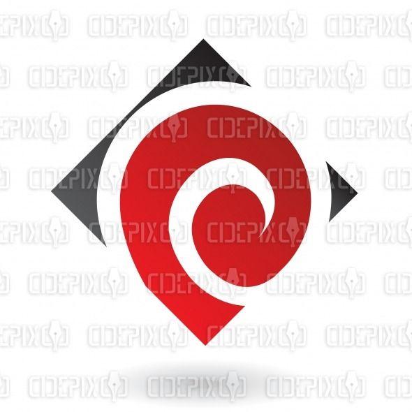 Red Spiral Logo - abstract black and red spiral square logo icon | Cidepix