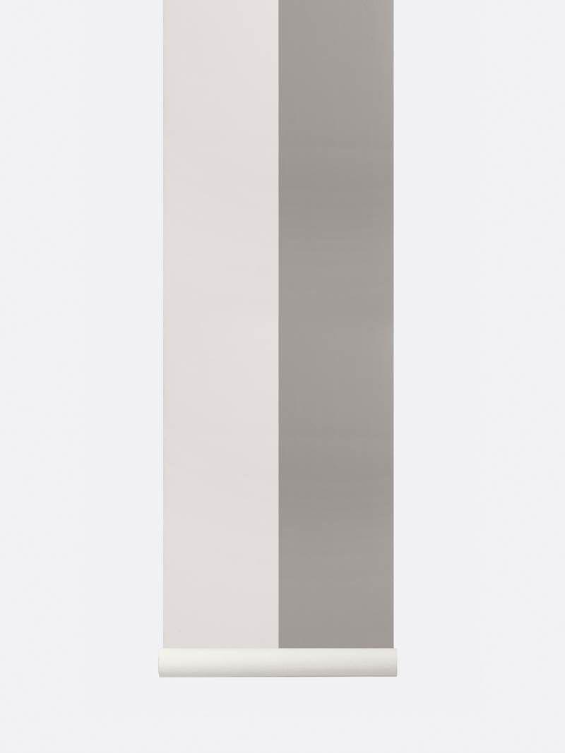 Off White Lines Logo - ferm LIVING Thick Lines Wallpaper in Grey / Off White