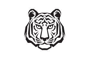 Black and White Tiger Logo - Tiger Head Logo - Vector Sign ~ Logo Templates ~ Creative Market