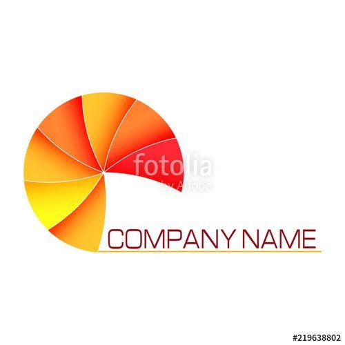 Red Spiral Logo - vector red analogous color shell spiral logo