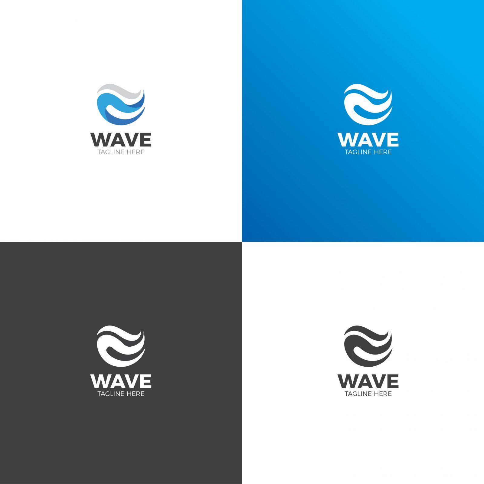 Stars and Blue Waves Logo - Waves Stars Logo Design Template 001706. colores. Logo