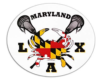 Crabs Lacrosse Logo - Maryland Flag Crab Lacrosse Sticker (Oval): Everything Else