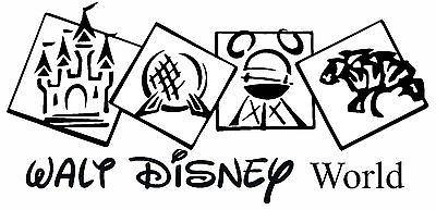 Disney World Park Logo - PARK LOGOS DISNEY World Hidden Mickey Decal Car Notebook Case Disney ...
