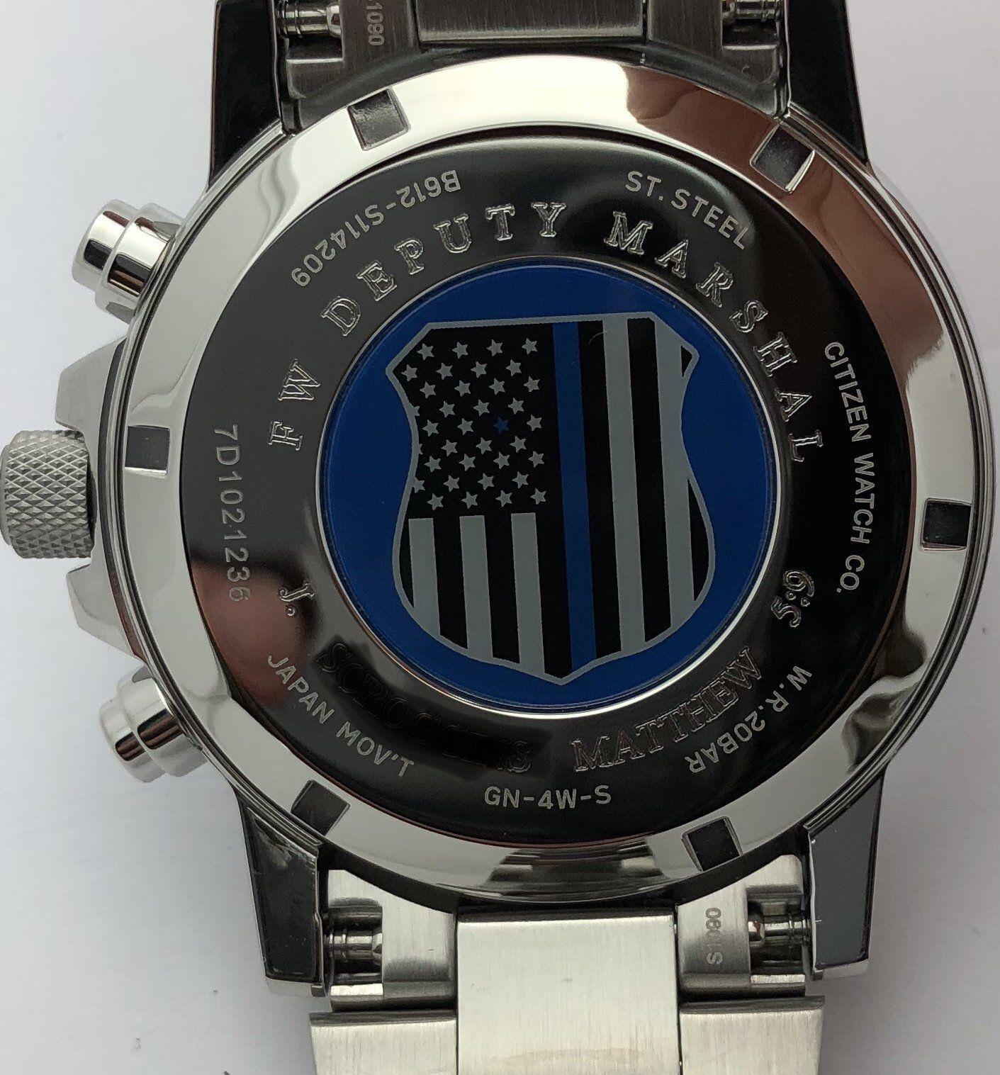 Blue Blue Line Logo - Citizen Men's Thin Blue Line Watch Chronograph 200M WR Eco Drive