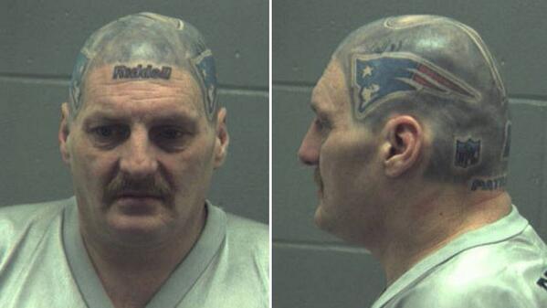 Old Patriots Logo - Photo: Inmate Has Patriots Logo Tattooed on His Head | BlackSportsOnline