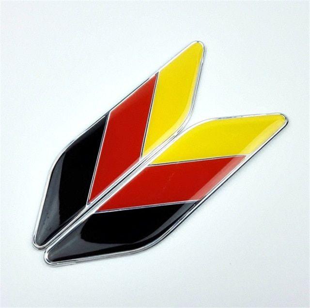 Aluminum Leaf Logo - Car Styling aluminum 3D Germany Flag Leaf Side Fender Emblem