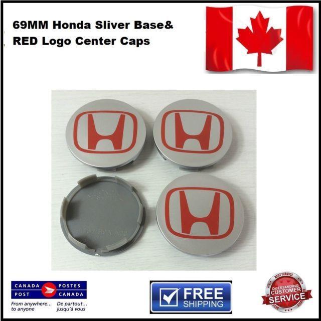 Aluminum Leaf Logo - Pcs Honda Aluminum Logo Wheel Cap Hub Center 69mm Red 3D Emblem