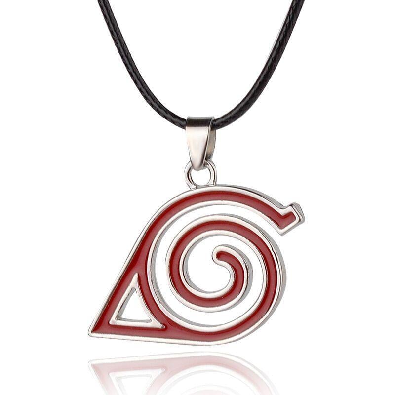 Red Spiral Logo - Wholesale Alloy Children Anime Cartoon Naruto Necklace The Leaf Can ...