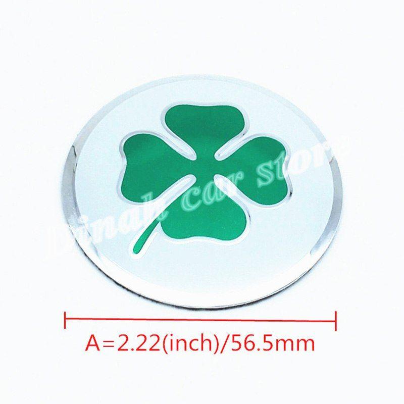 Green Clover Logo - 60mm Wheel Hub Cap Center Sticker Triangle Green Clover Leaf Badge