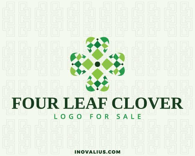 Green Clover Logo - Four Leaf Clover Logo For Sale | Inovalius