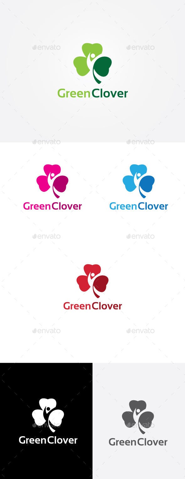 Green Clover Logo - Green Clover Logo by SaraStudio | GraphicRiver