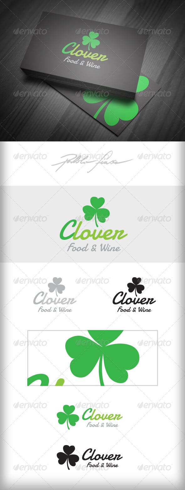 Green Clover Logo - Leaf Clover Logo Hearts Logo