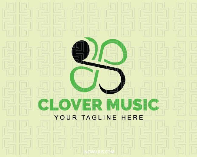Green Clover Logo - Clover Music Logo Design | Inovalius