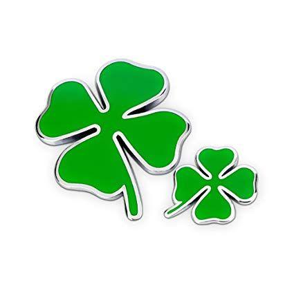 Green Clover Logo - Four Leaf Clover Metal Car Badge Emblem Auto 3D Decals