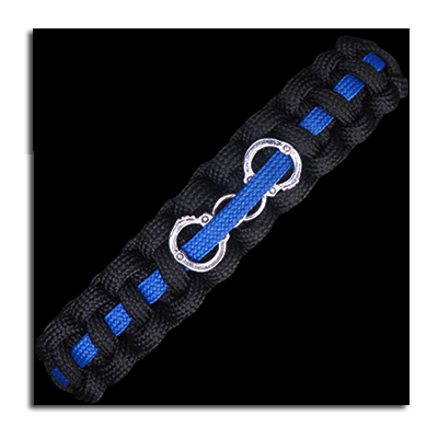 Blue Blue Line Logo - Thin blue line paracord wristbands: