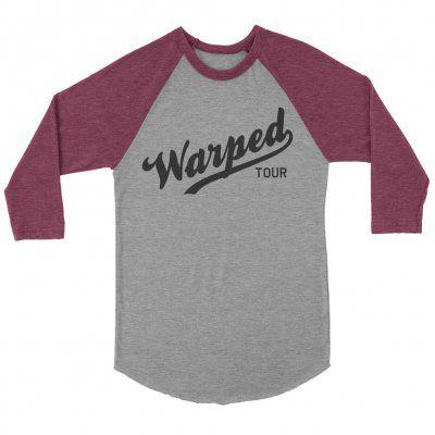 Vans Warped Tour Logo - Warped Tour Baseball Logo Raglan (Grey/Maroon) | Vans warped tour merch