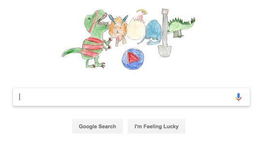 www Google Logo - Google Doodle: Second grader creates adorable dinosaur logo