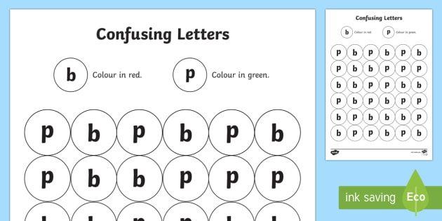 B and B in a Circle Logo - Confusing Letters b and p Worksheet / Worksheet - CfE, Literacy, letters
