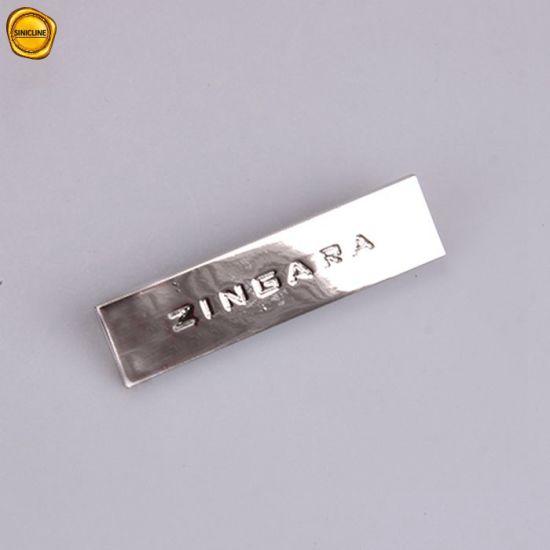 Metal Clothing Logo - China Sinicline Silver Plated Logo Engraved Custom Metal Clothing ...