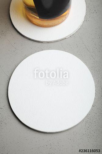 Empty Oval Logo - Empty beer coaster for bar. Space for drink logo