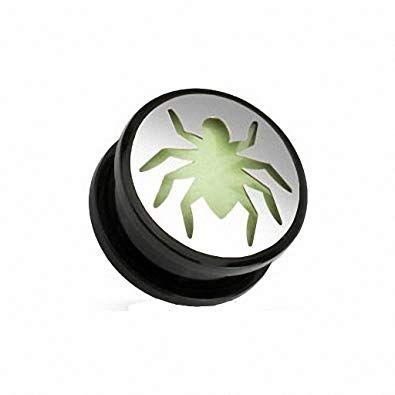 Empty Oval Logo - Cavity Empty Spider Light Glow In Dark Black Acrylic Screw Socket