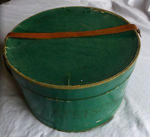Empty Oval Logo - VINTAGE STETSON LOGO GREEN OVAL HAT BOX LEATHER STRAP EMPTY | eBay