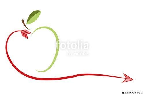 Red Heart Company Logo - Green apple and red heart - vector logo. the idea of a logo design ...