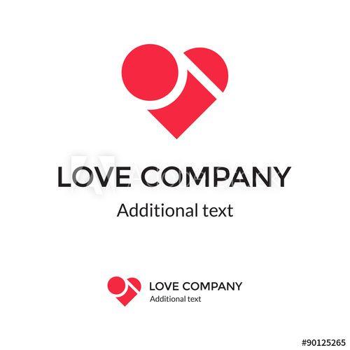 Red Heart Company Logo - Beautiful Modern Logo with Red Heart this stock vector