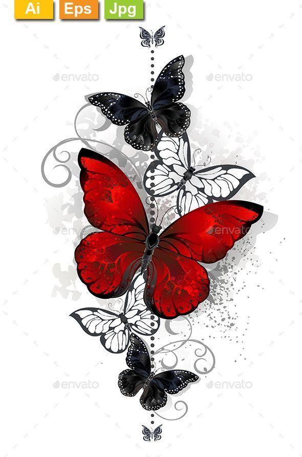 Red and Black Butterfly Logo - Red and Black Butterflies | Fonts-logos-icons | Tattoos, Colorful ...
