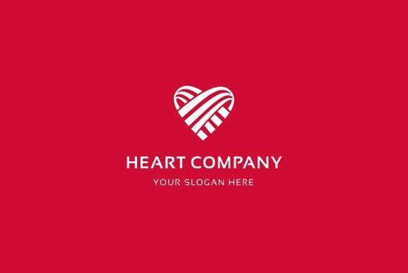 Red Heart Company Logo - Heart Company logo Logo Templates Creative Market