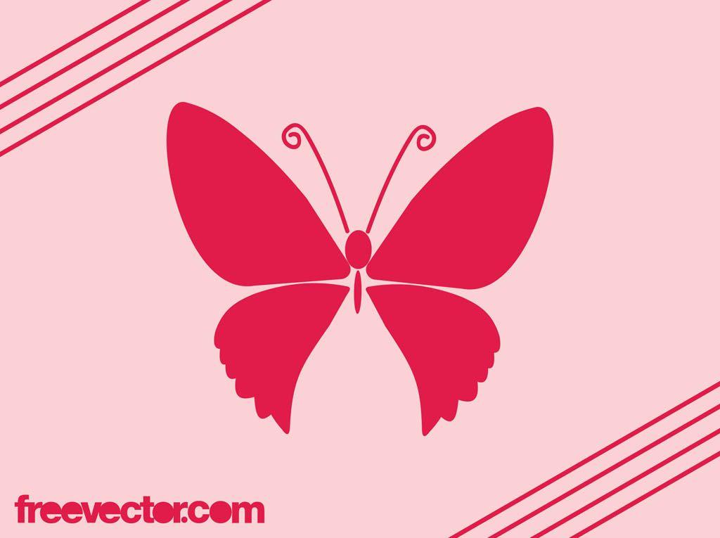 Red and Black Butterfly Logo - Pink Butterfly Icon Vector Art & Graphics | freevector.com