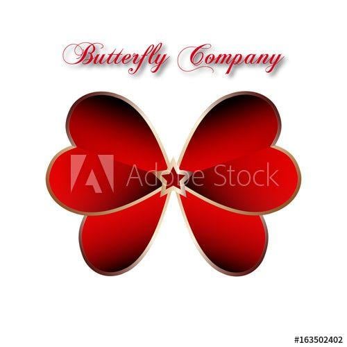Red Heart Company Logo - Abstract butterfly Logo company design, Red Heart - Buy this stock ...