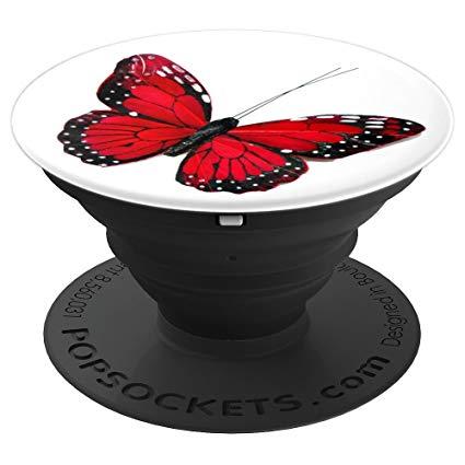 Red and Black Butterfly Logo - Amazon.com: Vibrant butterfly red black spots - PopSockets Grip and ...