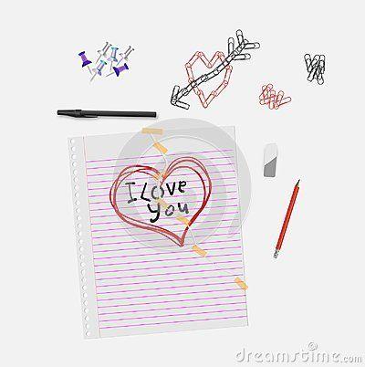 Red Heart Company Logo - Notebook paper ripped from side to side with red heart drawing and I